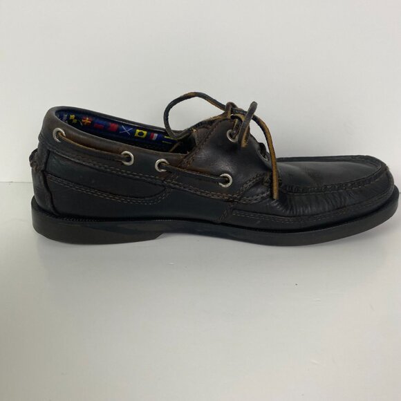 Timberland Shoes Men's 8.5M Chocolate Brown Boat Kia Wah 2 Eye Leather 8.5 M - Picture 9 of 16